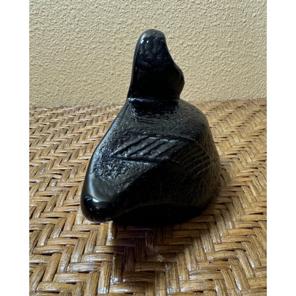 Blenko Handmade Blue Glass Duck Paperweight - Picture 5 of 10